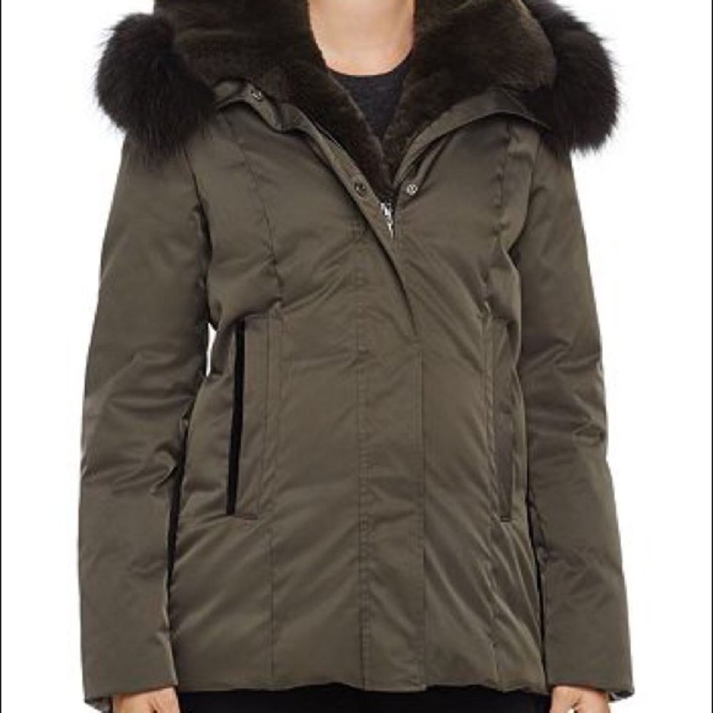 Luka Fitted Parka with Velvet and Fur Trim - Picture 5 of 8